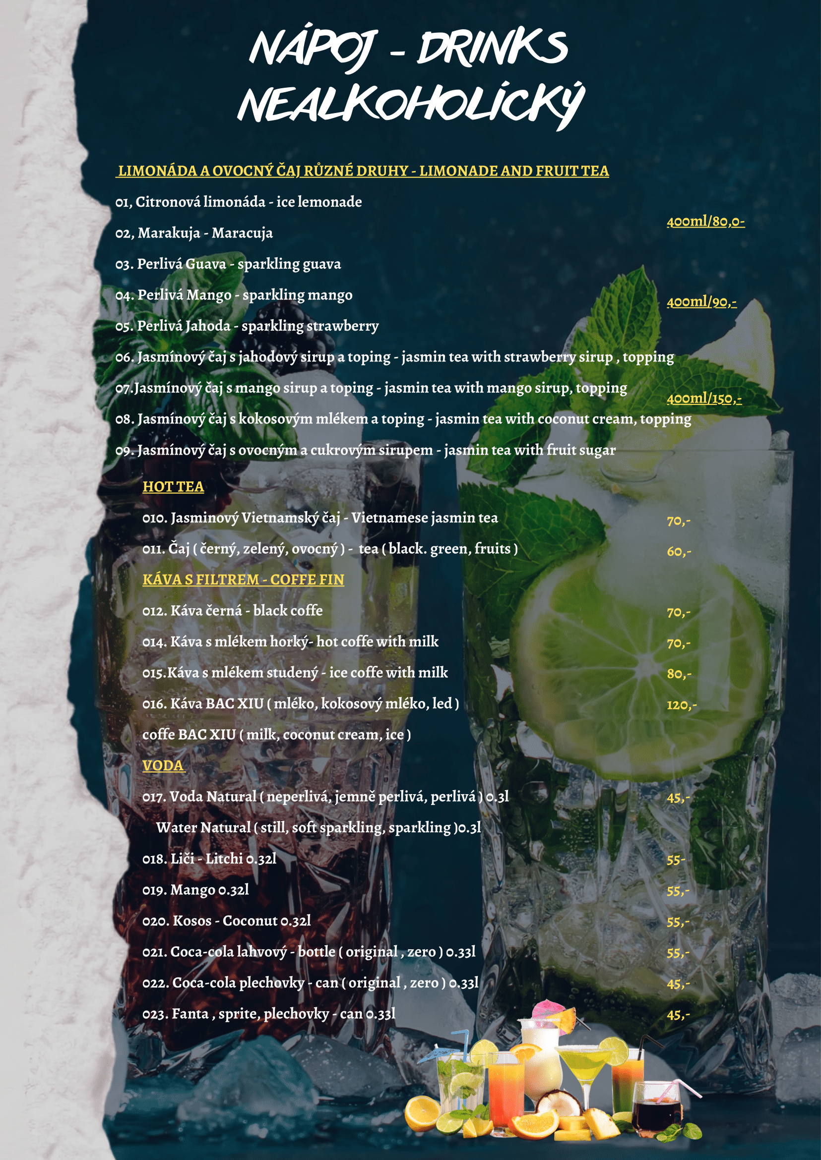 Nápojové Menu | Hello Vietnamese-Thai-Sushi 1. stránka